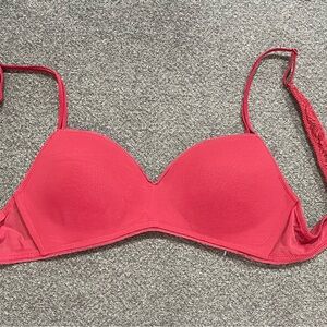 Aerie Elegant Red Lace Trim Bra Size 34C